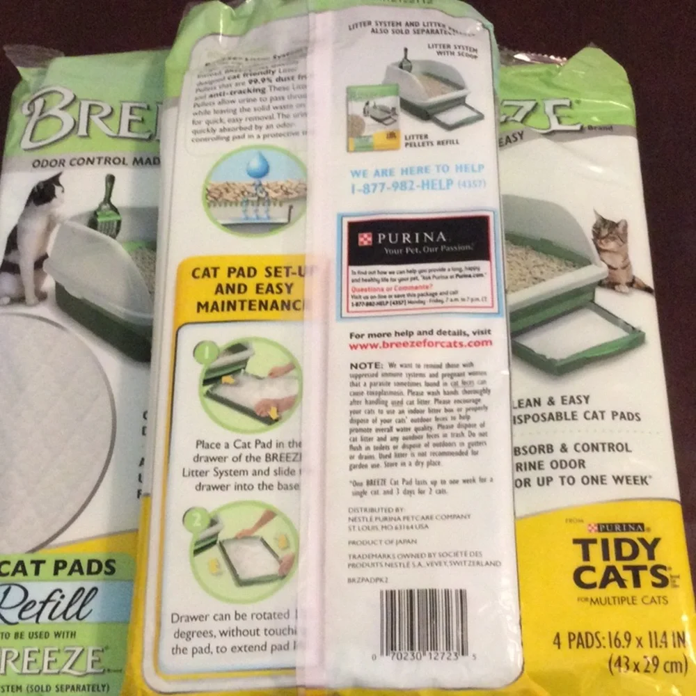 Purina Tidy Cats BREEZE Litter box Refill pads (3) New